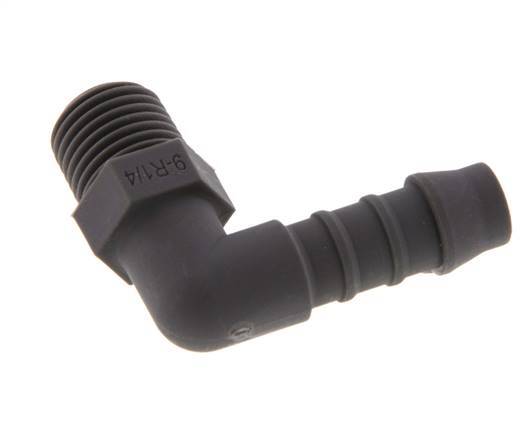 9 mm (3/8'') & R1/4'' PA 6 Elbow Hose Barb with Male Threads [10 Pieces]