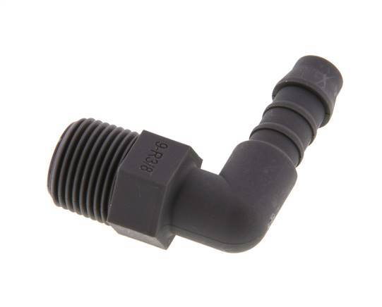 9 mm (3/8'') & R3/8'' PA 6 Elbow Hose Barb with Male Threads [10 Pieces]