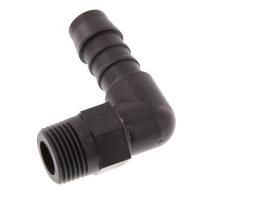 12 mm & R3/8'' PA 6 Elbow Hose Barb with Male Threads [5 Pieces]