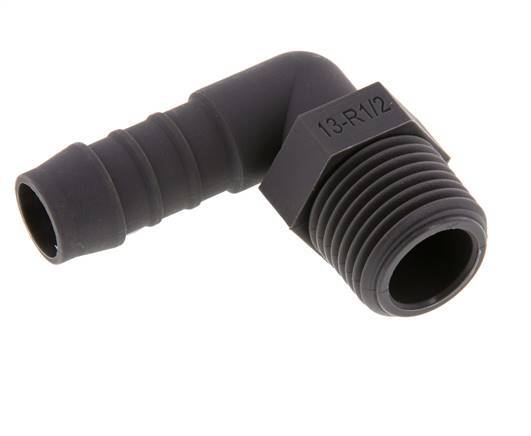 13 mm (1/2'') & R1/2'' PA 6 Elbow Hose Barb with Male Threads [5 Pieces]