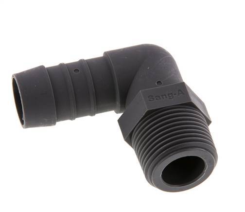 19 mm (3/4'') & R3/4'' PA 6 Elbow Hose Barb with Male Threads [2 Pieces]