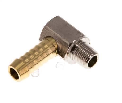 9 mm (3/8'') & R1/8'' Brass Elbow Hose Barb with Male Threads [2 Pieces]