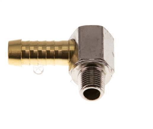 9 mm (3/8'') & R1/8'' Brass Elbow Hose Barb with Male Threads [2 Pieces]