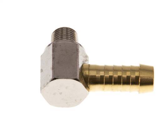 9 mm (3/8'') & R1/8'' Brass Elbow Hose Barb with Male Threads [2 Pieces]