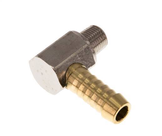 9 mm (3/8'') & R1/8'' Brass Elbow Hose Barb with Male Threads [2 Pieces]