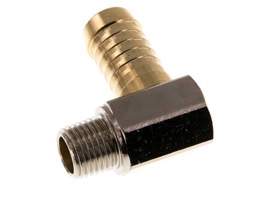 13 mm (1/2'') & R1/4'' Brass Elbow Hose Barb with Male Threads