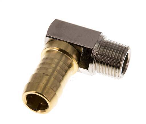 19 mm (3/4'') & R1/2'' Brass Elbow Hose Barb with Male Threads