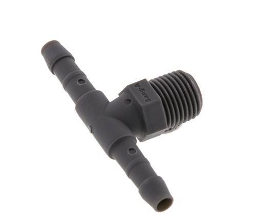4 mm & R1/8'' PA 6 Tee Hose Barb with Male Threads [10 Pieces]