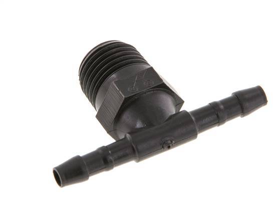 4 mm & R1/4'' PA 6 Tee Hose Barb with Male Threads [10 Pieces]