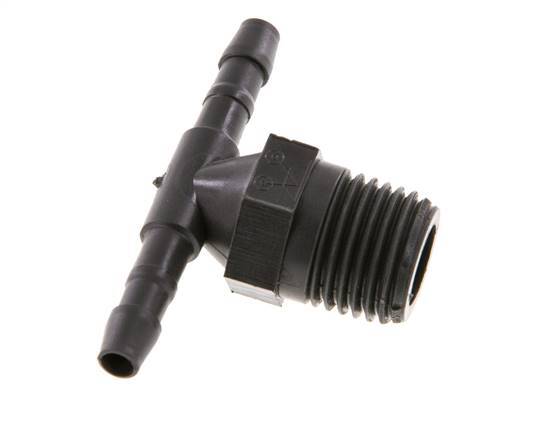 4 mm & R1/4'' PA 6 Tee Hose Barb with Male Threads [10 Pieces]