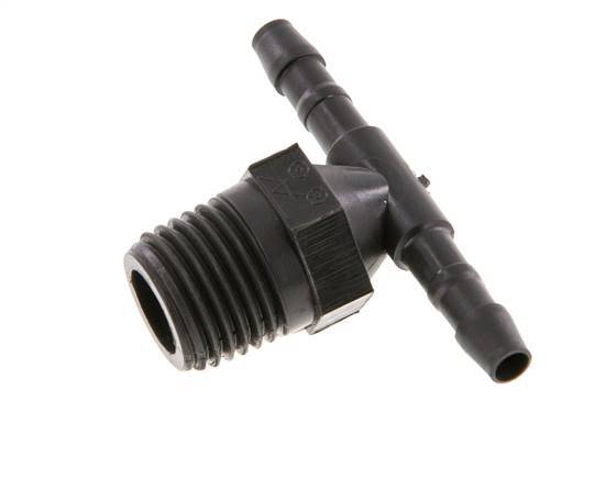 4 mm & R1/4'' PA 6 Tee Hose Barb with Male Threads [10 Pieces]