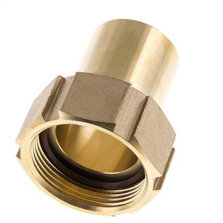 38 mm (1-1/2'') & G1-1/2'' Brass Hose Barb Union Nut Flat Sealing Polyurethane Safety collars EN 14420-5 (DIN 2817)