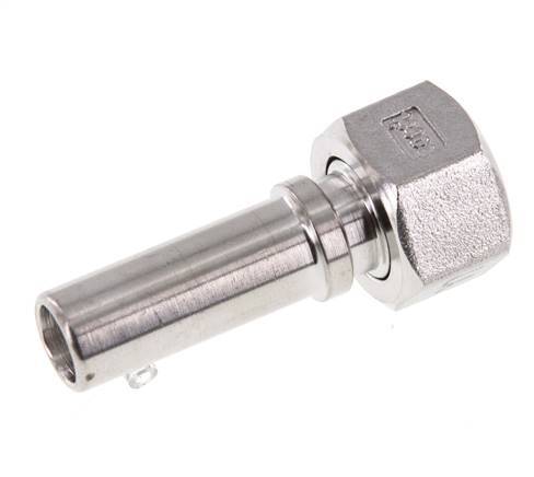 13 mm (1/2'') & G1/2'' Stainless Steel 1.4401 Hose Barb Union Nut Flat Sealing PTFE Safety collars EN 14420-5 (DIN 2817)