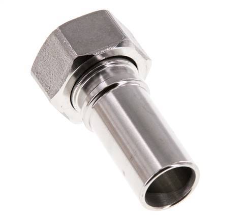 19 mm (3/4'') & G3/4'' Stainless Steel 1.4401 Hose Barb Union Nut Flat Sealing PTFE Safety collars EN 14420-5 (DIN 2817)