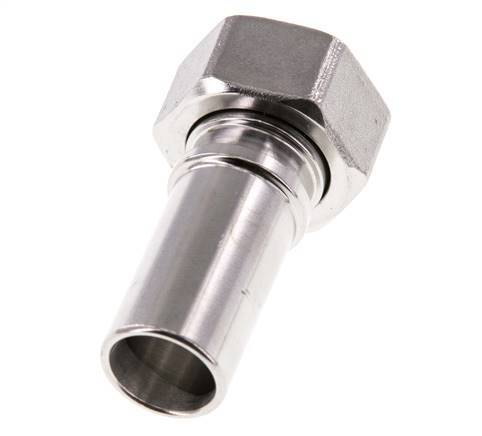 19 mm (3/4'') & G3/4'' Stainless Steel 1.4401 Hose Barb Union Nut Flat Sealing PTFE Safety collars EN 14420-5 (DIN 2817)