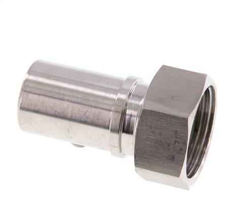 25 mm (1'') & G1'' Stainless Steel 1.4401 Hose Barb Union Nut Flat Sealing PTFE Safety collars EN 14420-5 (DIN 2817)