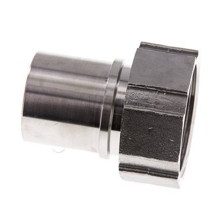38 mm (1-1/2'') & G1-1/2'' Stainless Steel 1.4401 Hose Barb Union Nut Flat Sealing PTFE Safety collars EN 14420-5 (DIN 2817)