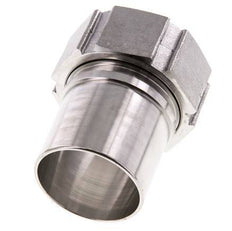50 mm (2'') & G2'' Stainless Steel 1.4401 Hose Barb Union Nut Flat Sealing PTFE Safety collars EN 14420-5 (DIN 2817)