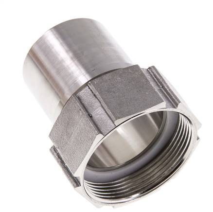 50 mm (2'') & G2'' Stainless Steel 1.4401 Hose Barb Union Nut Flat Sealing PTFE Safety collars EN 14420-5 (DIN 2817)