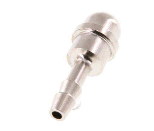 4 mm nickel plated Brass Hose Barb without Union Nut (G1/4'') 15.5mm [5 Pieces]