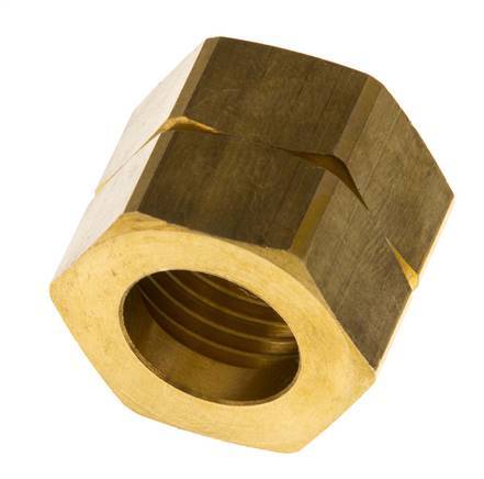 6/9/13mm (G1/2'' LH) Brass Union Nut L20.5mm [2 Pieces]