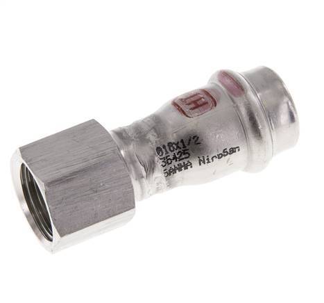 Press Fitting - 18mm Female & Rp 1/2'' Female - Stainless Steel