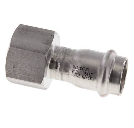 Press Fitting - 22mm Female & Rp 1'' Female - Stainless Steel