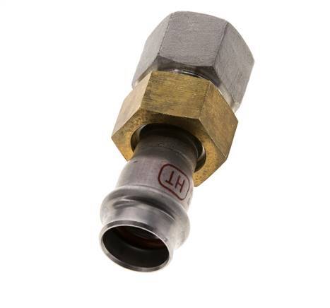 Union Press Fitting - 18mm Female & Rp 3/4'' Female - Stainless Steel Flat Sealing