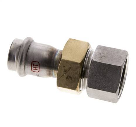 Union Press Fitting - 22mm Female & Rp 1'' Female - Stainless Steel Flat Sealing
