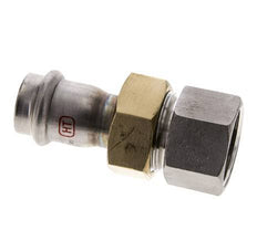 Union Press Fitting - 22mm Female & Rp 1'' Female - Stainless Steel Flat Sealing