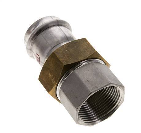 Union Press Fitting - 35mm Female & Rp 1-1/4'' Female - Stainless Steel Flat Sealing