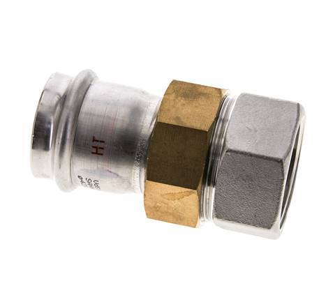 Union Press Fitting - 42mm Female & Rp 1-1/2'' Female - Stainless Steel Flat Sealing