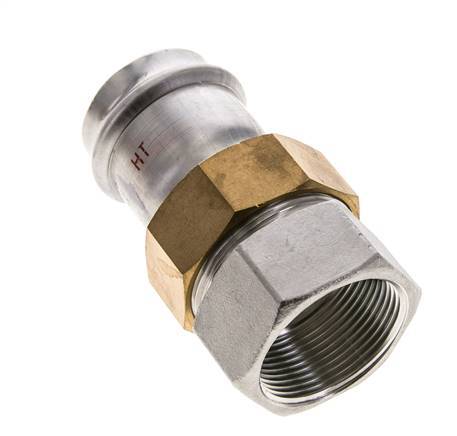 Union Press Fitting - 42mm Female & Rp 1-1/2'' Female - Stainless Steel Flat Sealing