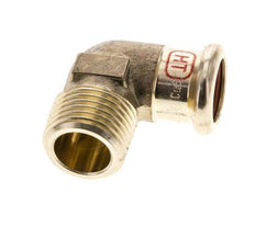 90deg Elbow Press Fitting - 15mm Female & R 1/2'' Male - Copper alloy