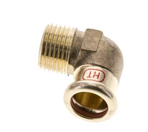 90deg Elbow Press Fitting - 15mm Female & R 1/2'' Male - Copper alloy