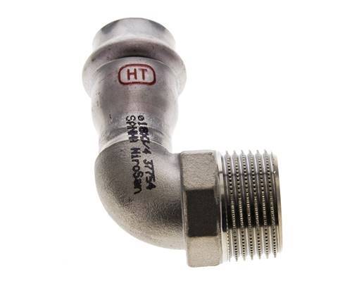 90deg Elbow Press Fitting - 18mm Female & R 3/4'' Male - Stainless Steel