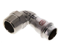 90deg Elbow Press Fitting - 18mm Female & R 3/4'' Male - Stainless Steel