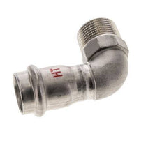 90deg Elbow Press Fitting - 22mm Female & R 3/4'' Male - Stainless Steel