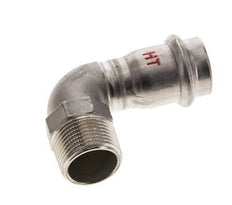 90deg Elbow Press Fitting - 22mm Female & R 3/4'' Male - Stainless Steel