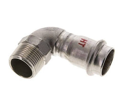 90deg Elbow Press Fitting - 22mm Female & R 3/4'' Male - Stainless Steel