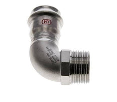 90deg Elbow Press Fitting - 28mm Female & R 1'' Male - Stainless Steel