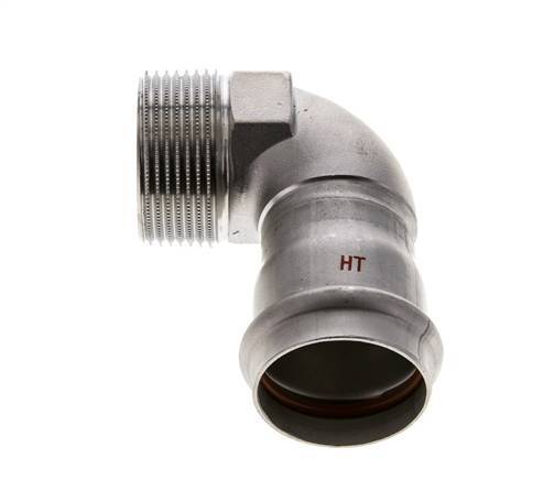 90deg Elbow Press Fitting - 35mm Female & R 1-1/4'' Male - Stainless Steel