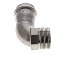 90deg Elbow Press Fitting - 35mm Female & R 1-1/4'' Male - Stainless Steel
