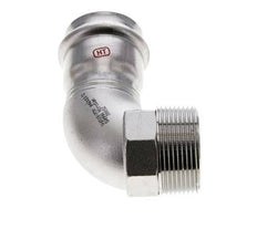 90deg Elbow Press Fitting - 42mm Female & R 1-1/2'' Male - Stainless Steel