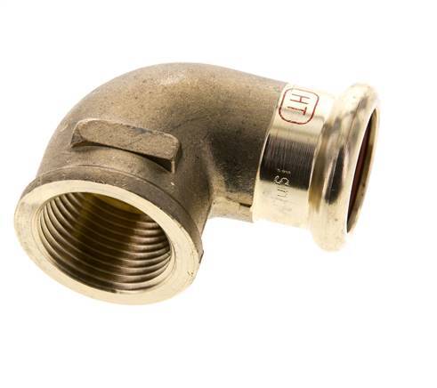 90deg Elbow Press Fitting - 22mm Female & Rp 3/4'' Female - Copper alloy