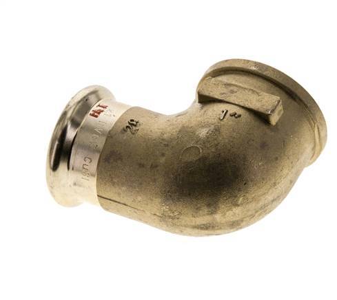 90deg Elbow Press Fitting - 28mm Female & Rp 1'' Female - Copper alloy