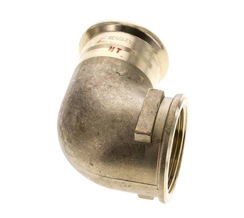 90deg Elbow Press Fitting - 42mm Female & Rp 1-1/2'' Female - Copper alloy