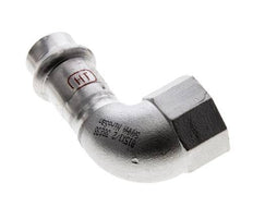 90deg Elbow Press Fitting - 15mm Female & Rp 1/2'' Female - Stainless Steel