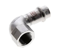 90deg Elbow Press Fitting - 15mm Female & Rp 1/2'' Female - Stainless Steel
