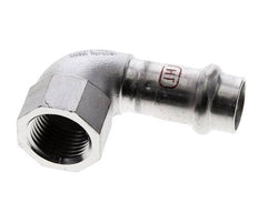 90deg Elbow Press Fitting - 15mm Female & Rp 1/2'' Female - Stainless Steel